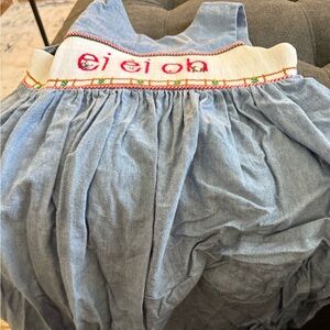 Blue Skirt with Embroidered Waistband